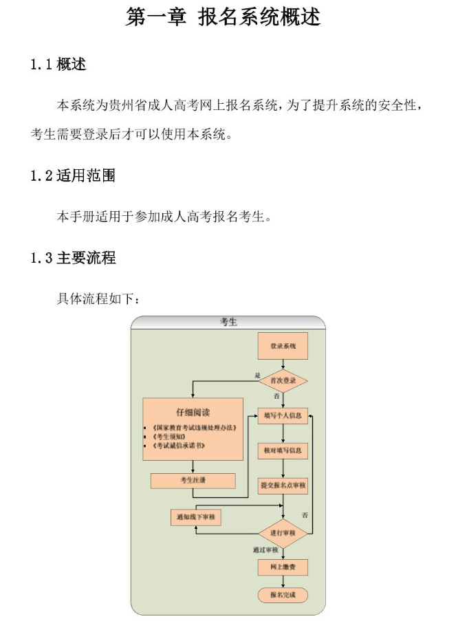 貴州省2024年成人高?？荚囌猩W(wǎng)上報(bào)名操作手冊(cè)